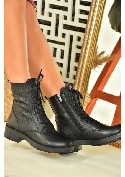 Siyah Deri Günlük Kadın Postal Bot N555400103 modelleri