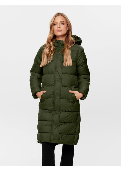 Maxi Boy Kapüşonlu Oversize Şişme Mont - Kışlık