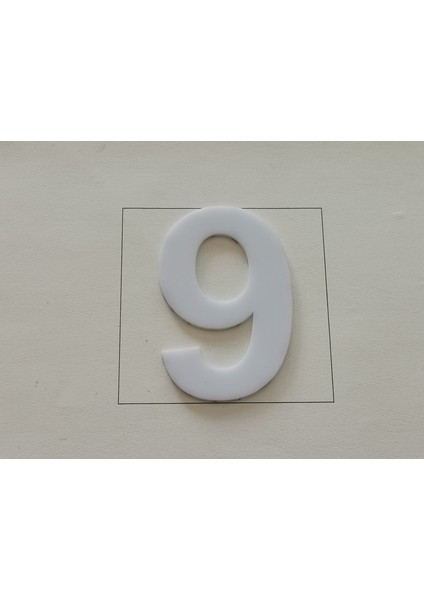 Kapı Numarası 10 cm Beyaz Pleksi Kendinden Yapışkanlı Bina Daire Villa Kapı Numarası Arial Yazı Tipi