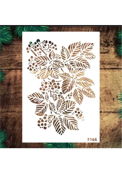 St F166 Kokina, Çiçek, Yeniyıl, Yılbaşı Desen 21X30 Stencil