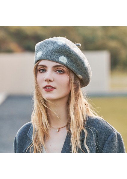 Dalga Noktası Yün Bere Retro Sıcak Kalın Ressam Şapka Balkabağı Şapka Moda Vahşi Sonbahar ve Kış Kadın Şapka fiyatları