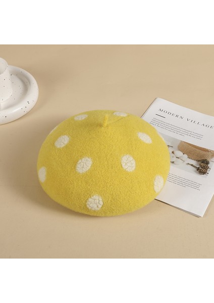 Dalga Noktası Yün Bere Retro Sıcak Kalın Ressam Şapka Balkabağı Şapka Moda Vahşi Sonbahar ve Kış Kadın Şapka indirimleri