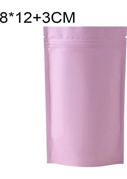 100 Parça Mat Alüminyum Folya Sapedik Stand-Up Tanta, Boyut: 8 x 12 - Pembe (Yurt Dışından)