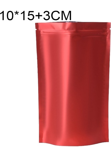 100 Parça Mat Alüminyum Folyo Snack Stand-Up Tecesi, Boyut: 10 x 15 - Kırmızı (Yurt Dışından)