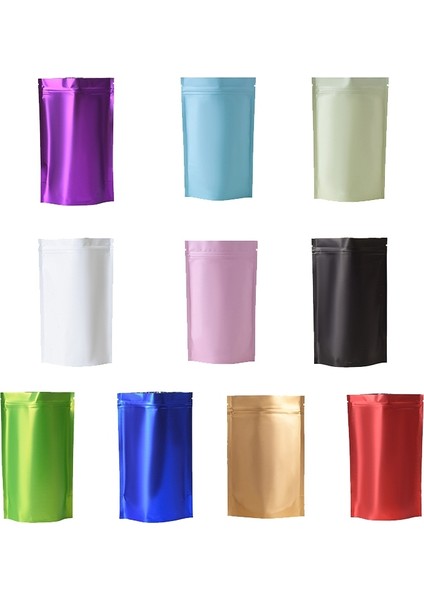 100 Parça Mat Alüminyum Folyo Snack Stand-Up Tecesi, Boyut: 10 x 15 - Pembe (Yurt Dışından)