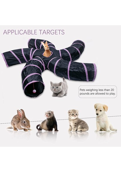 Beş Yönlü Mor Katlanabilir Kedi Evi Kedi Tüneli Evcil Hayvan Oyunu (Yurt Dışından) fiyatları