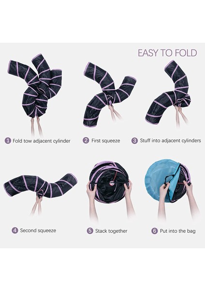 Beş Yönlü Mor Katlanabilir Kedi Evi Kedi Tüneli Evcil Hayvan Oyunu (Yurt Dışından) fırsatları