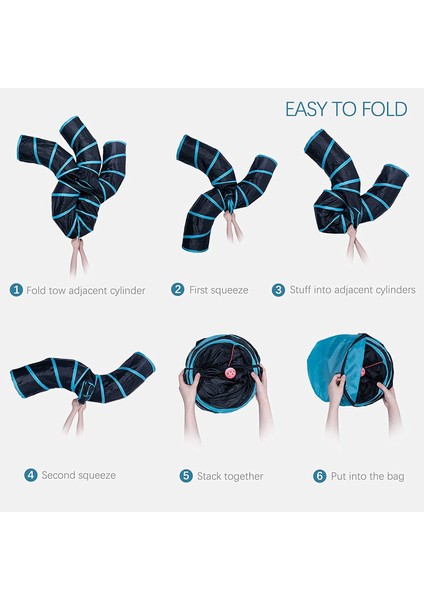 Beş Yollu Mavi Katlanabilir Kedi Evi Kedi Tüneli Evcil Hayvan Oyunu (Yurt Dışından) fırsatları