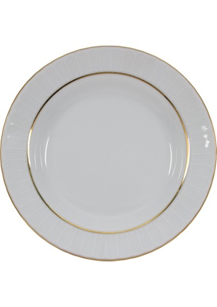 Sedef 19CM Çukur Yemek Tabağı Çukur Tabak 6 Adet Altın Fileli