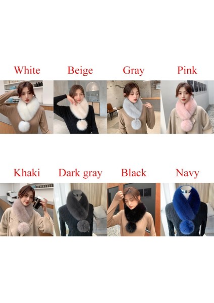 Eşarp Kürk Kravat Pom Pom Faux Yün Önlük Kalın Sıcak Faux Fur (Yurt Dışından) modelleri
