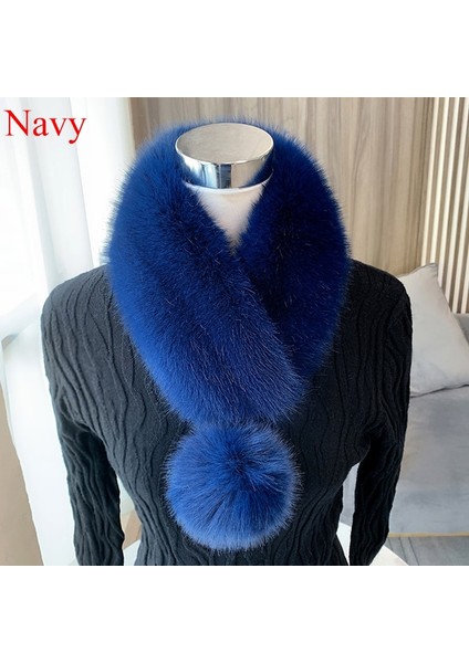 Eşarp Kürk Kravat Pom Pom Faux Yün Önlük Kalın Sıcak Faux Fur (Yurt Dışından)