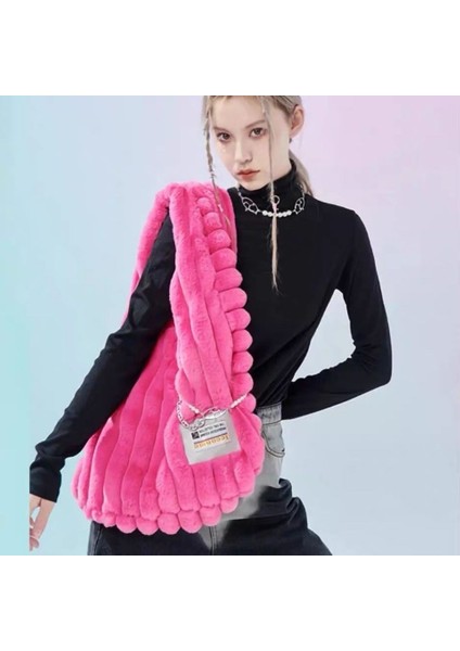 Büyük Kapasiteli Omuz Çantası Yumuşak Peluş Havalı Kız (Yurt Dışından) modelleri