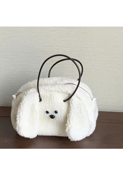 Kabarık Büyük Kulak Köpek Crossbody Sevimli Peluş Omuz Karikatür Yumuşak Küçük Çanta (Yurt Dışından)