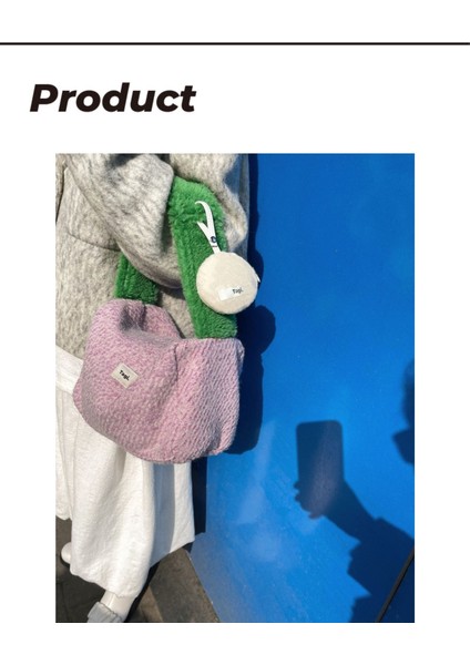 Suni Kürk Tote Yumuşak Peluş Tek Omuz Tote Çanta (Yurt Dışından)