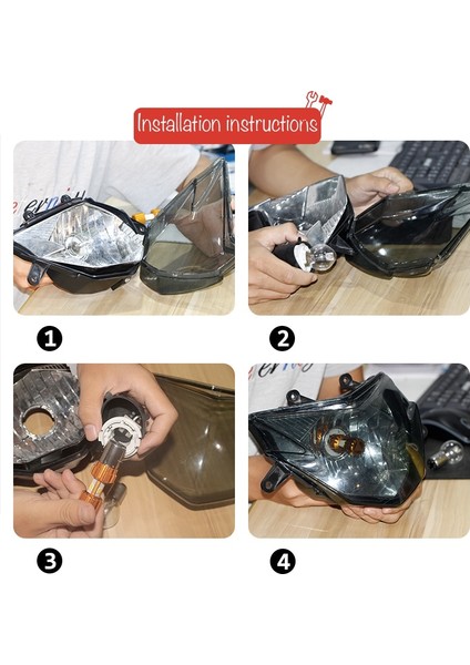 Ultra Parlak Kablolamasız Ampul Motosiklet LED Far (Yurt Dışından)