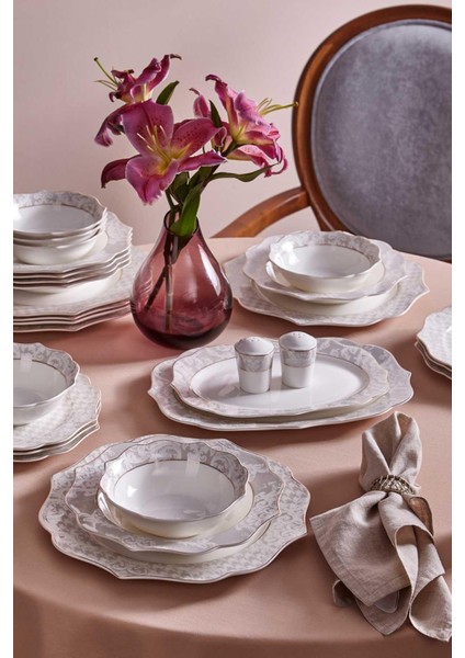 N3353 Berry Romantik 56 Parça 12 Kişilik Yemek Takımı-Kazayağı