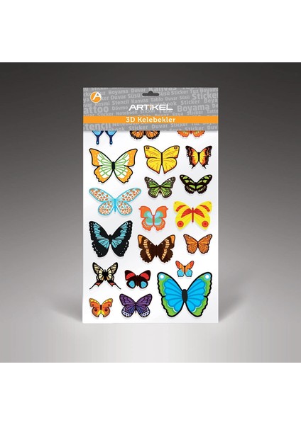 3D Kelebekler Duvar Süsü 20 Adet, 3 Boyutlu Duvar Süsü, Üç Boyutlu Kelebek fiyatları