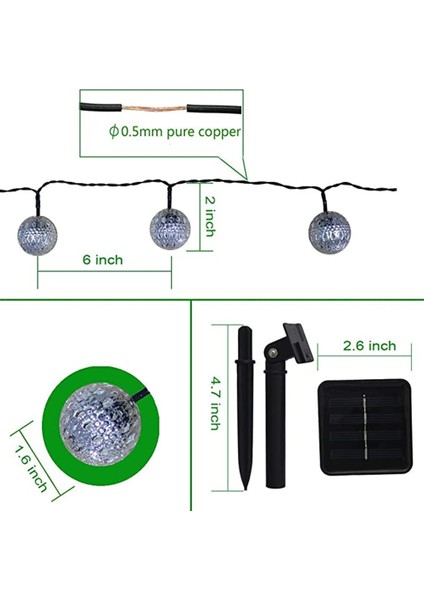 LED Dış Mekan Suya Dayanıklı Güneş Dize Işık 6.5m 30LEDS Bahçeler Düğün Partisi Için Içi Boş Top Lambası (Yurt Dışından) fiyatları