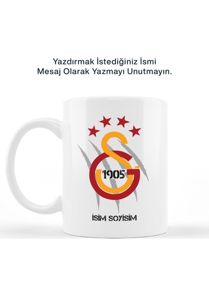 Kişiye Özel Galatasaray Isim Baskılı Kupa - Solmaz - Çift Taraflı Baskı - Hediyelik Kupa