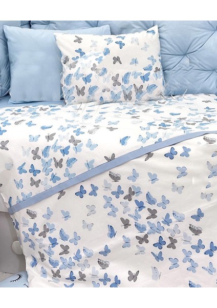Kelebek Serisi Nevresim Takımı Mavi