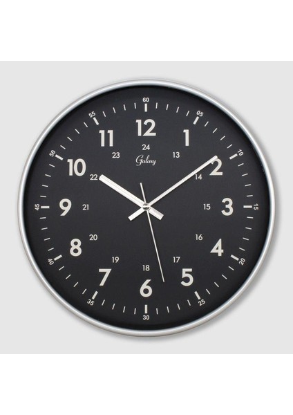 221-G Serisi Metal Görünümlü Sessiz Akar Modern Kadran Duvar Saati 30 cm