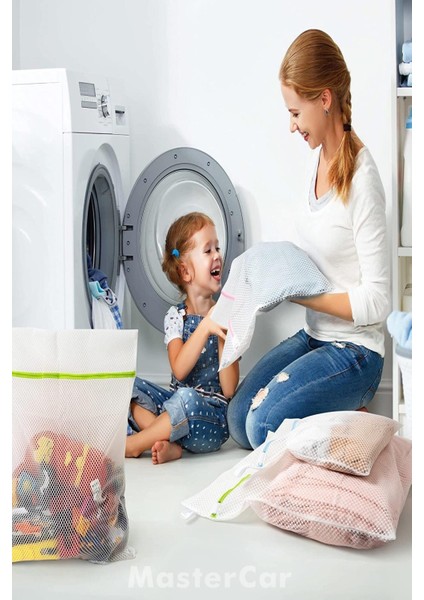 3 Adet Premium Çamaşır Yıkama Filesi Renkli Fermuarlı Ayakkabı Yıkama Filesi Tül Perde Yıkama Filesi