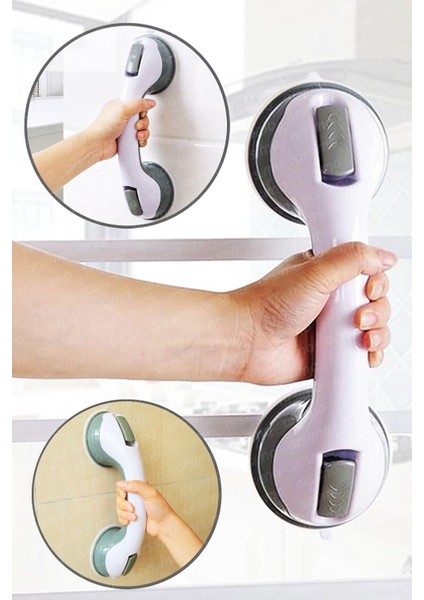 Vantuzlu Kilitli Banyo Lavabo Tutacağı Duşakabin Küvet Tutacağı Klozet El Desteği Lazımlık Aparatı