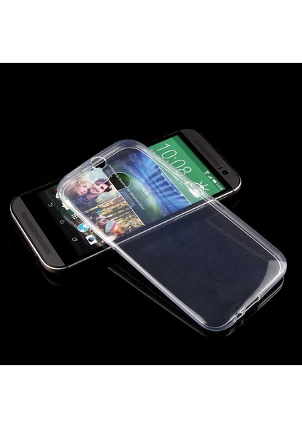 Htc One M8 Kılıf Için Tasarlanan Kristal Şeffaf Kaymaz Silikon Kılıf