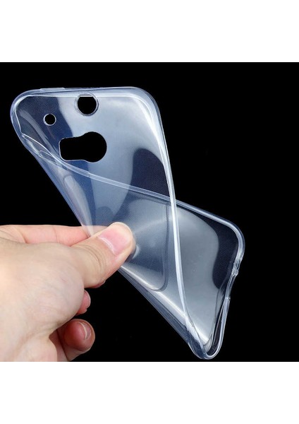 Htc One M8 Kılıf Için Tasarlanan Kristal Şeffaf Kaymaz Silikon Kılıf