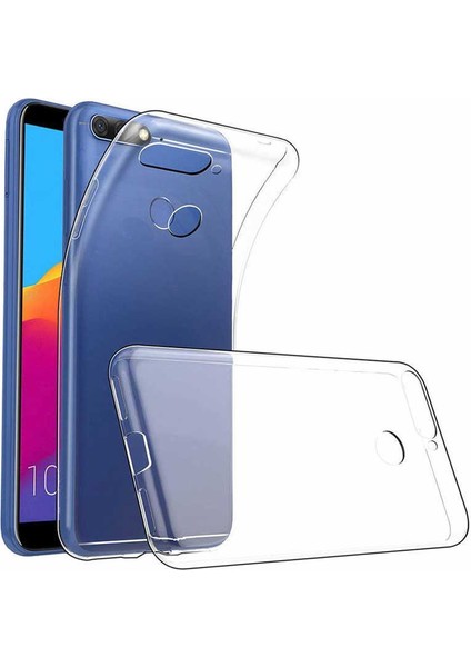 Huawei Y6 2018 Kılıf Için Tasarlanan Kristal Şeffaf Kaymaz Silikon Kılıf