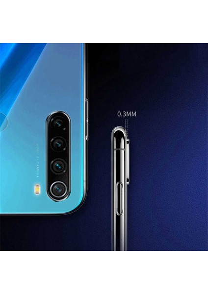 Xiaomi Redmi Note 8t Kılıf Için Tasarlanan Kristal Şeffaf Kaymaz Silikon Kılıf