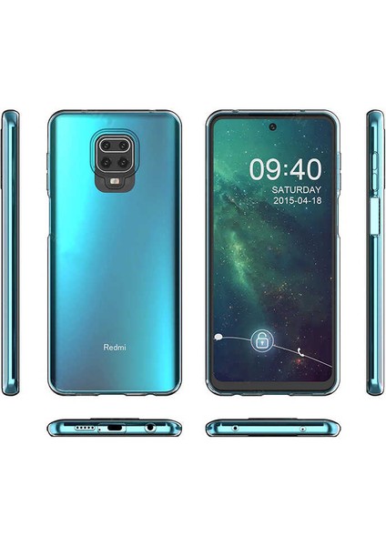 Xiaomi Redmi Note 9s Kılıf Için Tasarlanan Kristal Şeffaf Kaymaz Silikon Kılıf