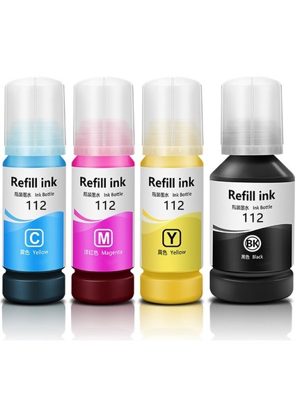 112 Ecotank Muadil Mürekkep Seti Epson L6570 Uyumlu