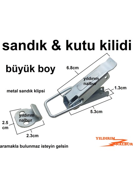 4 Adet Sandık Klips Kutu Kilidi Büyük Boy Metal Çektirme Kilit