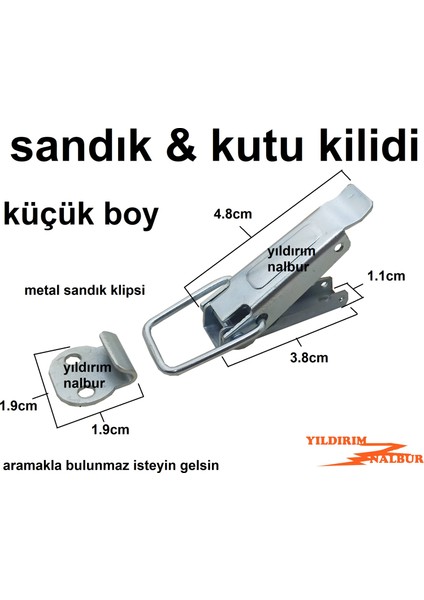 4 Adet Sandık Klips Kutu Kilidi Küçük Boy Metal Çektirme Kilit