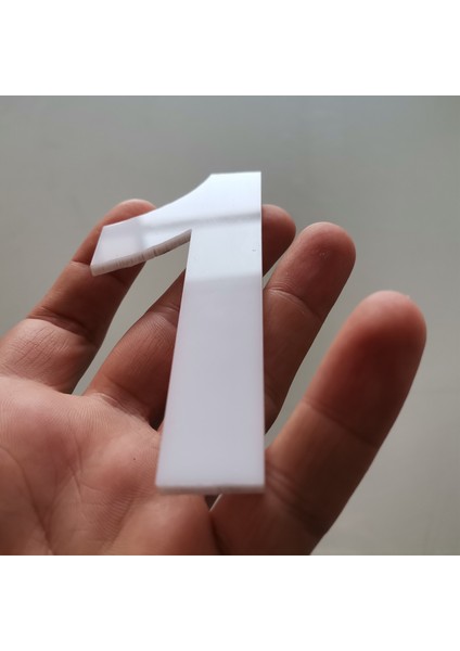 Kapı Numarası 25 cm Beyaz Pleksi Kendinden Yapışkanlı Bina Daire Villa Kapı Numarası Arial Yazı Tipi