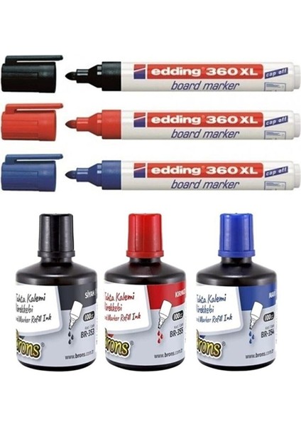 Doldurulabilir Tahta Kalemi ve 3 Renk 100 cc Tahta Kalemi Mürekkebi Brons