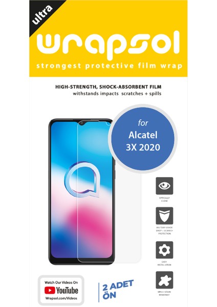 Alcatel 3x 2020 Ekran Koruyucu Darbe Emici Poliüretan Film Amerika Üretimi fiyatları