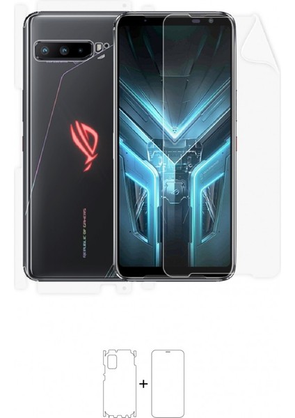 Asus Rogphone 3 Full Body Ekran Koruyucu Ön Arka Yan Darbe Emici Poliüretan Film
