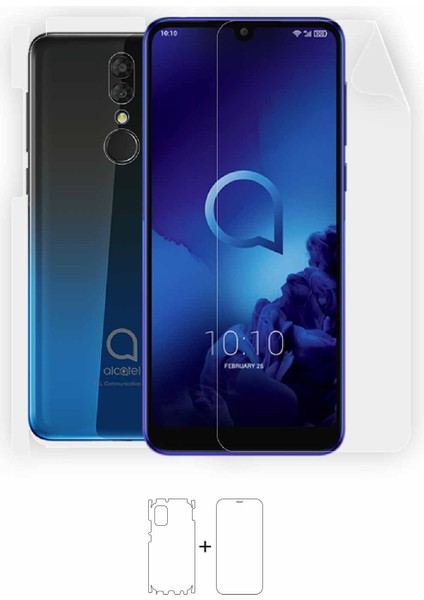 Alcatel 3 2019 Full Body Ekran Koruyucu Ön Arka Yan Darbe Emici Poliüretan Film