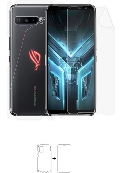 Asus Rogphone 3 Strix Edition Full Body Ekran Koruyucu Ön Arka Yan Darbe Emici Poliüretan Film