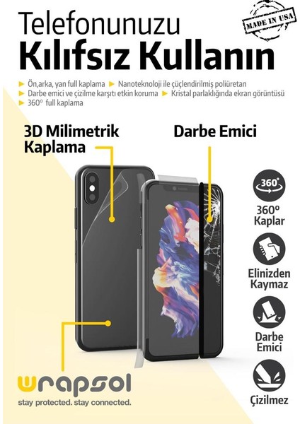 Galaxy A01 Full Body Ekran Koruyucu Ön Arka Yan Darbe Emici Poliüretan Film