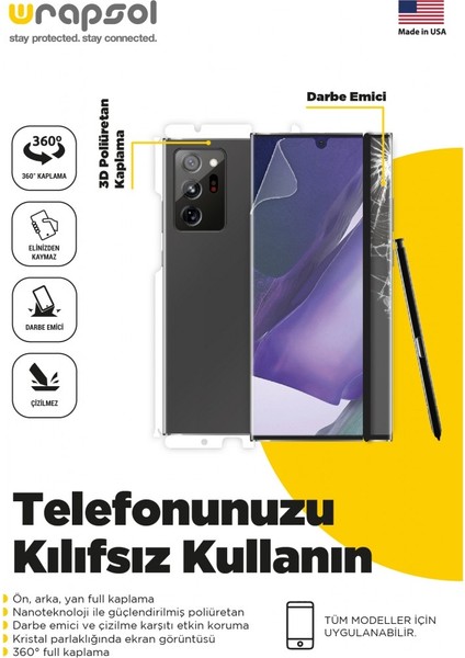 Galaxy A10S Full Body Ekran Koruyucu Ön Arka Yan Darbe Emici Poliüretan Film