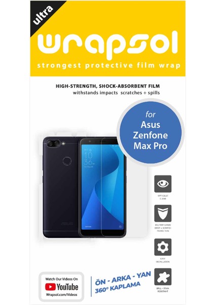 Asus Zenfone Max Plus Full Body Ekran Koruyucu Ön Arka Yan Darbe Emici Poliüretan Film fiyatları