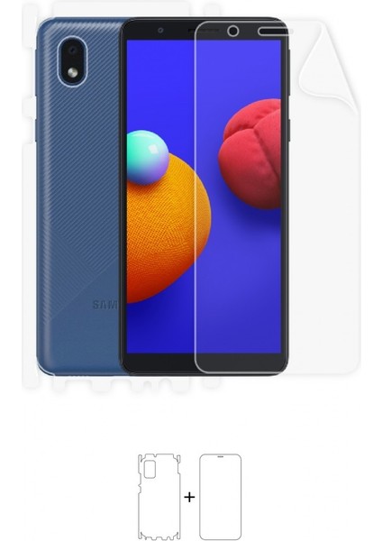 Galaxy A01 Core Full Body Ekran Koruyucu Ön Arka Yan Darbe Emici Poliüretan Film