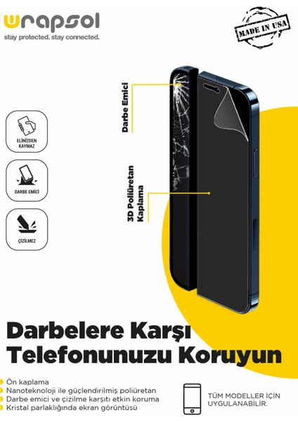 Galaxy A12 Ekran Koruyucu Darbe Emici Poliüretan Film Amerika Üretimi