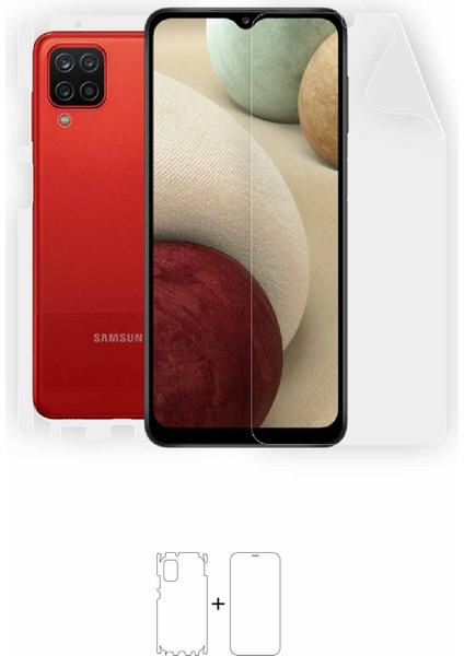 Galaxy A12 Full Body Ekran Koruyucu Ön Arka Yan Darbe Emici Poliüretan Film