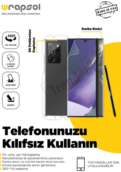 Galaxy A02S Full Body Ekran Koruyucu Ön Arka Yan Darbe Emici Poliüretan Film