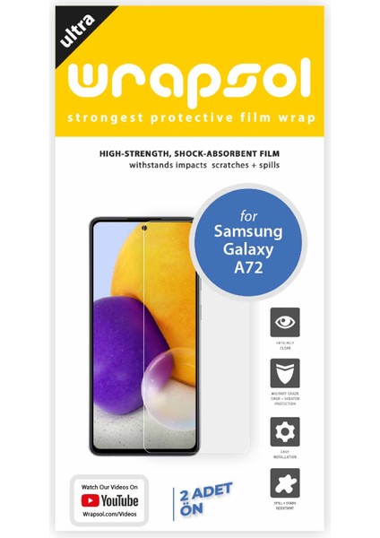 Galaxy A72 Ekran Koruyucu Darbe Emici Poliüretan Film Amerika Üretimi