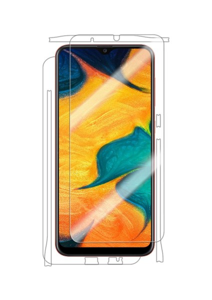 Galaxy A20 Full Body Ekran Koruyucu Ön Arka Yan Darbe Emici Poliüretan Film